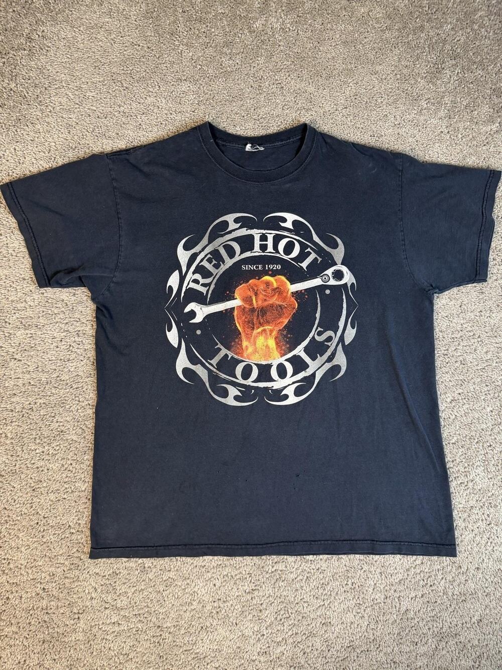 Snap-on Shirt Mens XL Black Red Hot Tools Graphic Mechanic Short Sleeve